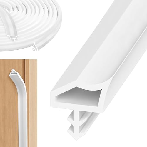 Alitree 20M Junta de Goma para Puertas e Ventanas, Burletes Aislante Acústico Goma para Puerta contra Corrientes de Aire Blanco