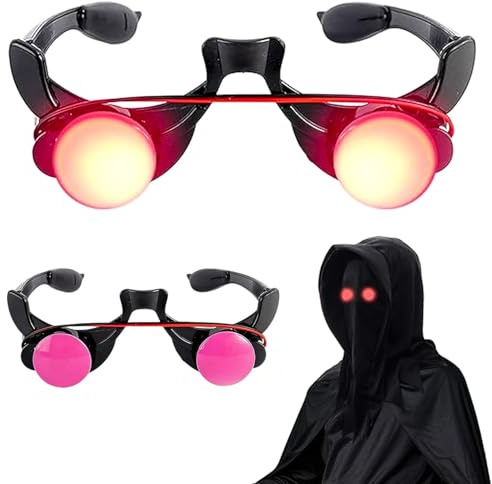 YISKY Leuchtende Augen, Leuchtende Rote Augenbrille, LED Leuchtende Brille, Neon Partybrille, Flashing LED Brille für Party, für Cosplay Karneval Halloween Weihnachten Geburtstag Neujahrsparty
