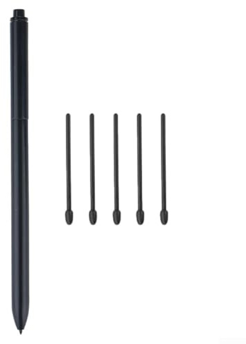 Feeshoppher EMR Eingabestift für 2 Personen mit 4096 Druckempfindlichkeit, Neigungsfunktion, Radiergummi, Handflächenablehnung, 5 austauschbare Spitzen, schwarz, digitales Zeichenwerkzeug für Künstler