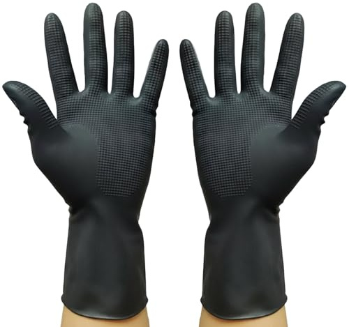 Ulawellor Guantes de Látex para Teñir el Cabello Reutilizables Texturizados Sin Polvo Antideslizantes Resistentes y Cómodos para Peluquería y Cuidado Personal(S)