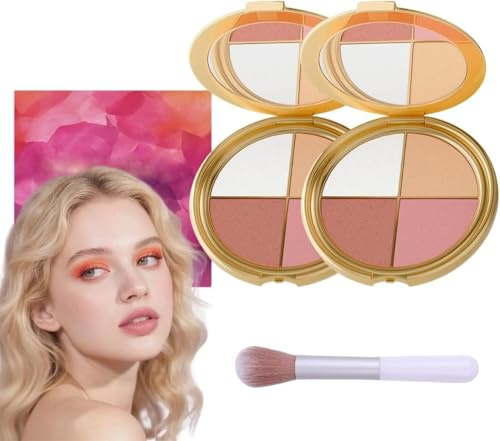 Palette Illuminatrice Pour Les Yeux Et Les Joues, Highlighter Eye & Cheek Palette Makeup, Eyeshadow And Highlighter Makeup Palette, Palette Blush Et Fards à Joues, Enlumineurs Et Illuminateurs (2PC)