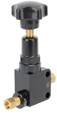 Adjustable Brake Proportioning Valve, Knob Style Brake Bias Valve, 100-1000 PSI Aluminum Pressure Regulator with 1/8-27 NPT Ports for Custom Brake Systems