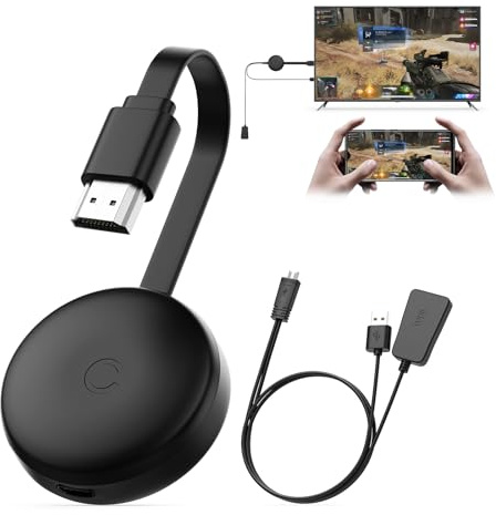 Miracast Wireless HDMI Dongle Adapter, Screen Mirroring Receiver für iOS/Android/Windows/macOS/Laptop/Tablet zu TV/Monitor/Projektor, HDMI Extender unterstützt AirPlay, Miracast, DLNA