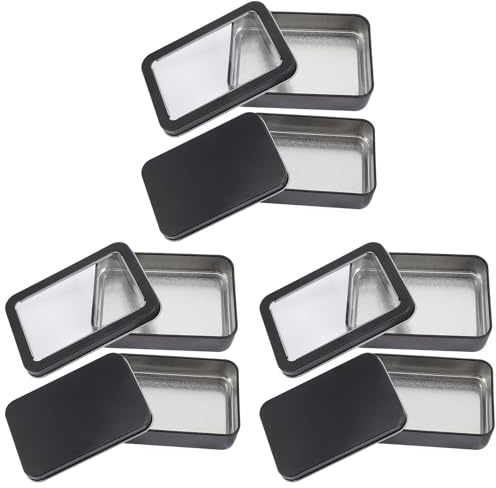 ABOOFAN 6pcs Cards Storage Box Desktop Cards Organizer Tinplate Material Sturdy Protective for Game Pieces Portable Can Be Put in Bag