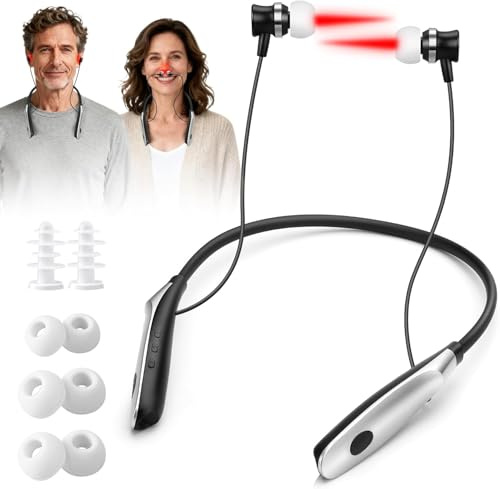 Tinnitus Infrarot OhrstöPsel, Rotlichttherapiegerät für Nase und Ohren, 2-in-1 Rotlichttherapiegerät, Rotlichtgerät für Tinnitus,Schnelle Hilfe bei Ohrgeräuschen