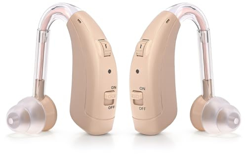 Reducción de ruido digital volumen ajustable. Dispositivo de sonido recargable para personas mayores, con Diseño retroauricular cómodo y ligero con puerto de carga tipo C.