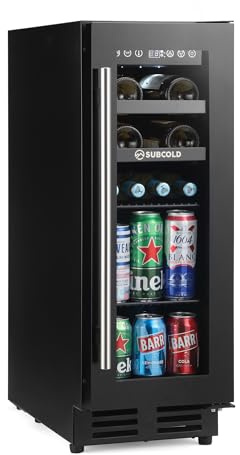 Subcold Integra30 Built-In 2in1 Wine Fridge – Integrated Undercounter Beverage & Wine, 3-18°C Compressor Cooling, LED Light, Quiet Operation, Frost-Free Ventilation – Black
