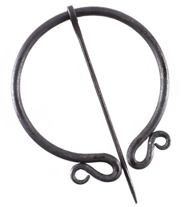 Battle-Merchant Ringfibel, rund, doppelt eingerollt, handgeschmiedet | Mittelalter, Wikinger, LARP, Reenactment, Mystische Brosche, Gewandschmuck, Gewandschließe, Fibel