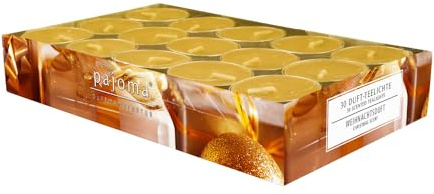 pajoma® Teelichte 30 Stück, Weihnachtsduft | Duft-Teelichte in Aluminiumhülle, Brenndauer ca. 4 Stunden - Höhe 1,5 cm ø 3,5 cm | Premium Qualität | Deko, Gastronomie, Outdoor, Windgläser, Hochzeit
