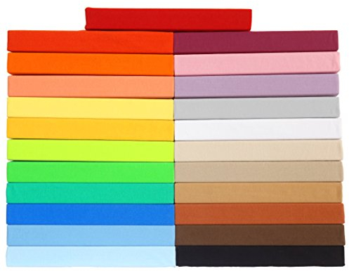 Gerald Wittmann Spannbettlaken 90x200-100x200 cm, 100% Baumwolle Jersey, Sonnen-gelb