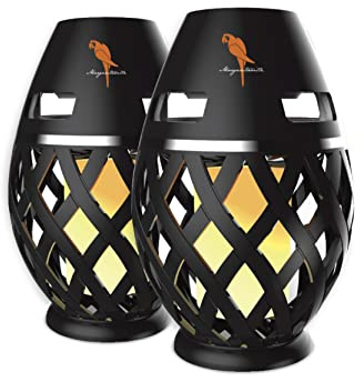 Margaritaville Tiki Torch - Waterproof Bluetooth Speaker, Portable Party Speaker with Flickering LED Lights, Perfect for Travel, Parties, Yards, and Pools (2 Pack)
