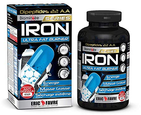 BRULE GRAISSE IRON ULTRA FAT BURNER E.A.A - Complexe Biaminoée, Glavanoïd Puissant et Efficace - Minceur Femme et Homme - Eric Favre