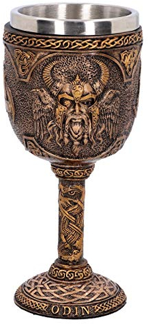 Nemesis Now D4717P9 Odin Goblet 17cm, Resin w. Stainless Steel, Bronze