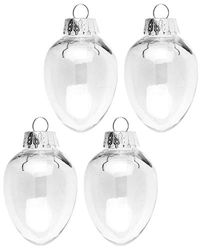 Ideen mit Herz Deko-Eier | Zum Befüllen | Ø 4,8 cm / 7,3 cm hoch | 4 Stück | Inkl. 4 Aufhängungen