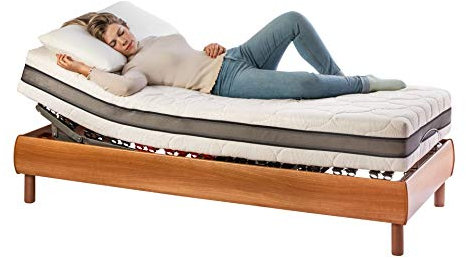 ekamia - Nix Cama Articulada Eléctrica con Colchón Hapi - 90cm x 190cm, Mando con Cable