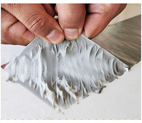 Super Strong Waterproof Butyl Tape for Leak Repair, Rubber Aluminium Foil Coating Flashing Repair Tape, Roof Repair Surface Crack, Pipe Rupture, Window Sill Gap (100mm(W) x5M(L) x1.2mm(T))