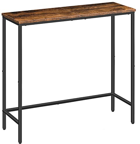 HOOBRO Consolle Ingresso, 75 cm Tavolo Console Stretto, Piccolo Tavolo per Decorazioni, Tavolino da Divano, Corridoio, Soggiorno, Assemblaggio Semplice, Marrone Vintage EBF75XG01