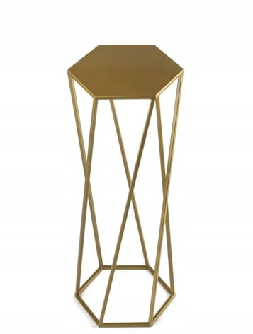 HowHomely Växtpall metallpall växter 70 cm – blompall metall – blompelare växtpall hög – blompelare metall gyllene