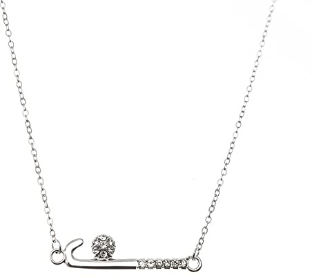 Sportybella Crystal Hockey Stick Necklace - Field Hockey Jewelry Gift