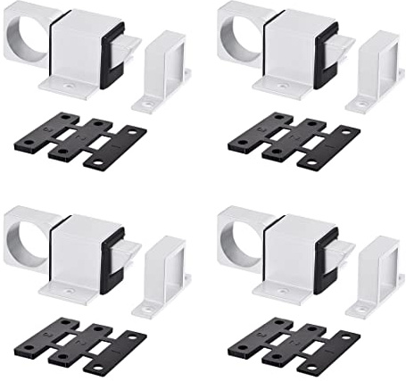 PATIKIL Porta Bullone Scrocco Alluminio Lega Molla Rimbalzo Bianco 4pz | Sicurezza Automatico Finestra Cancello Blocco, per Fissaggio