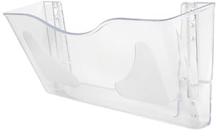 Deflecto A4 Wall Mounted Magazine File Holder - Pack of 3 - Perfect for Folders, Files, Mails & Brochure - Crystal Acrylic Document Organiser - Letter Racks for Home & Office w/ Sleek Landscape Design