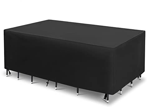 Nsodinevus Gartenmöbel Abdeckung 240x100x80cm, Gartentisch Schutzhülle, Multi Größe, 420D Oxford Abdeckplane Gartenmöbel, Wasserdicht, Winddicht, UV-Beständiges, für Gartentische Möbelsets -Schwarz