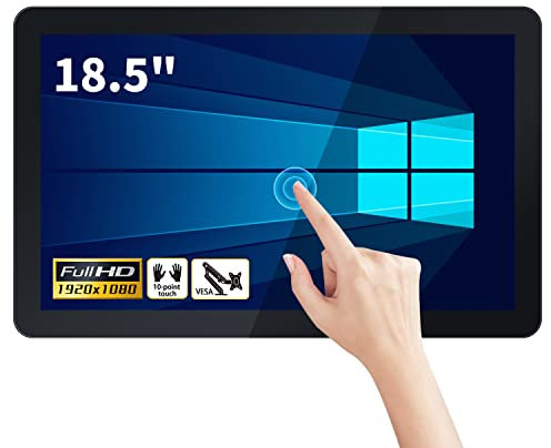 TouchWo 18.5 inch Touch Screen All-in-One Industrial PC, Intel i3, 4GB RAM, 128G SSD, 16:9 FHD 1080P, Windows 10, Smart Board for Classroom, Meeting & Game, USB, VGA & HD-MI Monitor