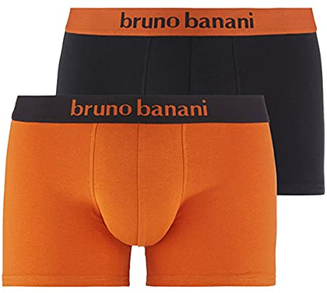 Bruno Banani Herren 2pack Flowing Boxershorts, Kürbis/Schwarz // Schwarz/Kürbis, XL EU