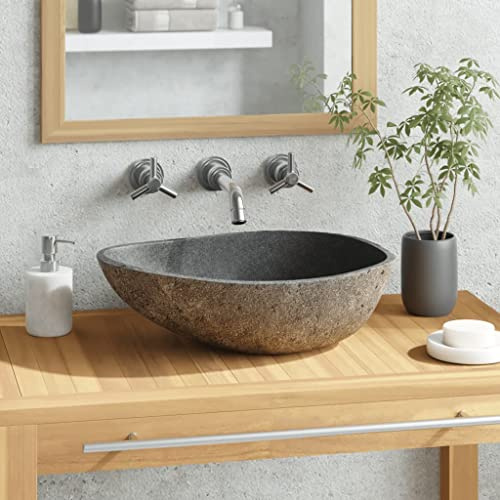 INLIFE Waschbecken Flussstein Oval 37-46 cm,23kg,242667