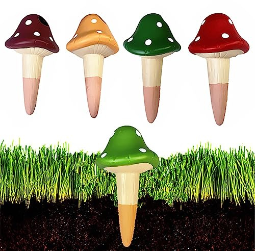 MKNZOME Lot de 4 Oyas A Planter Terre Cuite, Arrosage Goutte à Goutte Ollas Terre Cuite, Système d'Irrigation Arrosage Automatique et Ecologique pour Plante Intérieur & Extérieur (Champignon)#4