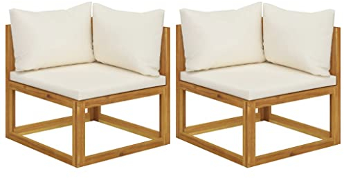 ZEYUAN Ecksofas 2 STK. Modular mit Kissen Massivholz Akazie, Sofas & Couches, Couch, Sofa Wohnzimmer, Sofa Für Jugendzimmer, Relaxsofa, Sofa Für Schlafzimmer, Polstersofa - 318552