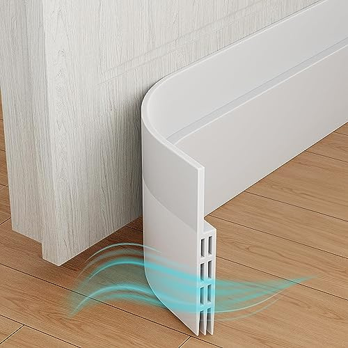Veddelholzer 2 x 1 m corte a medida burlete autoadhesivo burlete para puertas burlete inferior blanco perfecto aislamiento acústico de puertas así como protección contra insectos y olores