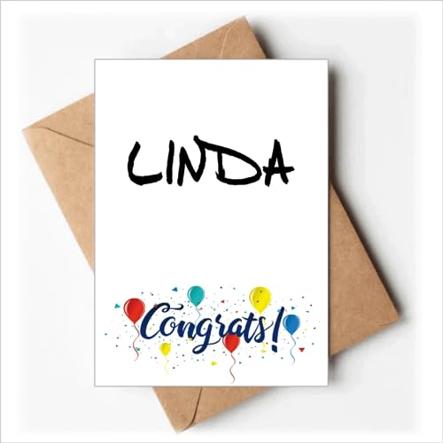 Besondere Handschrift Englischer Name LINDA Hochzeitskarten Glückwunsch Gruß Umschläge