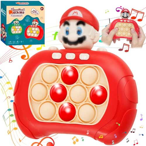 TaimeiMao Puzzle Pop-It Spiel,2023 Neu Quick Push Pop-It,Dekompressionsdurchbruch-Puzzle-Spielmaschine,Elektronischer Whack Mole Spiel,Pop-It Pro Light Up Game,Pop It Fidget Spielzeug (C-Rot)