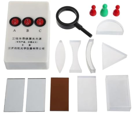 Prismen & Kaleidoskope 1Set 23cmx16cm optische konkave Konvexe Linse Prisma Set Kit Laborausrüstung Optik-Kits für den naturwissenschaftlichen Unterri