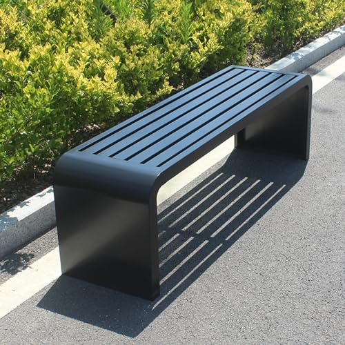 GAMAK Gartenbank Metall Wetterfest, 3sitzer, Parkbank Eisen Bank Blumenbank Gartenbank Metall Gartenmöbel für Garten Park Balkon (Schwarz, 100cm)