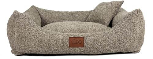 Leo4dog . Sofa Boucle Hundebett Hundekissen Hundesofa. Bezug abnehmbar waschbar. (Antilope, L 100x80)