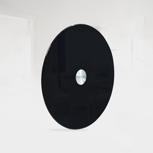 Gerrit Plateau Tournant Rond Lazy Susan, Grand Plateau Tournant en Verre Trempé avec Roulements en Aluminium, Plateau de Service Rotatif de Table, Rotation Silencieuse et Douce, Noir (Size : 50cm/20