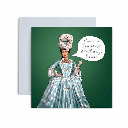 Huxters Carte d'anniversaire amusante Bridgerton pour son amie et femme – Flawless Queen Charlotte – Carte pour maman, sœur, tante 14,8 cm