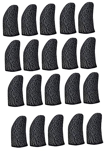 Veemoon 20 Stück Fingerlinge für Handyspiele Rutschfest und Schweißabweisend aus Nylon und Kupferfaser Schwarz für Präzises Gaming