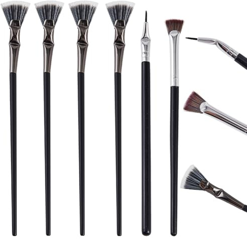 GORGECRAFT 6 Brosse à Mascara en Aluminium Noir 3 Styles Pliable Angulaire Festonnée Peigne à Sourcils Séparateur Outil de Maquillage Brosses Agglomérantes pour Cils Supérieurs et Inférieurs