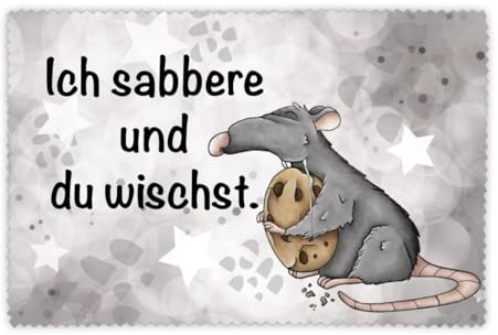 Brillenputztuch mit Spruch // Brillenputztuch Ratte // Geschenk Ratte