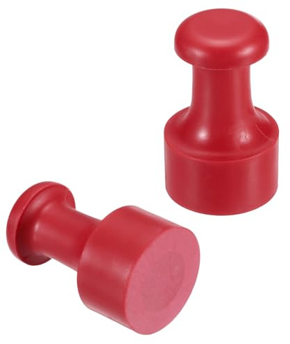 PATIKIL Manico Tondo in Gomma per Timbro da 30mm, 2 Supporti per Timbri per Cassetti per Intagli Fai da Te Scrapbooking, Rosso