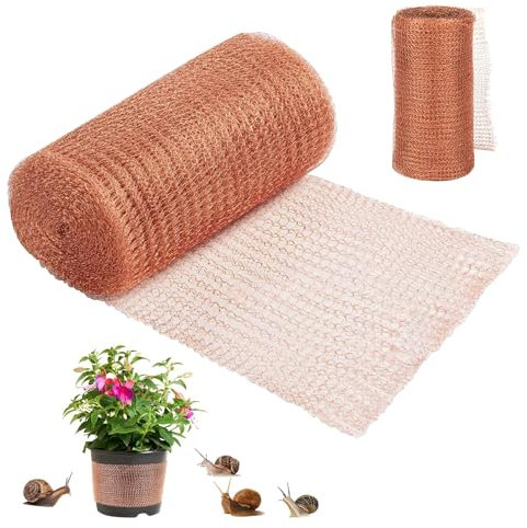 Mein HERZ Rete di Rame,12.7cm x 6m Rete Rame Lumache,Nastro di Rame Contro Lumache per Giardino Protezione Contro Lumache,Roditori