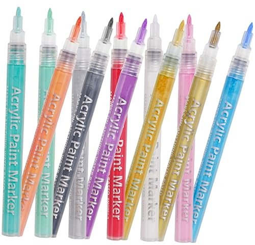 VICASKY 12pezzi Penna Per Nail Art Punta Fine Pennelli Colorati Per Disegno Su Unghie Strumenti Per Manicure e Decorazione Di Unghie Accessori Per Pittura Fai Da Te
