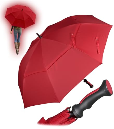 iX-brella 130 cm XXL Fiber-Golfschirm Automatik doppeltes Dach mit Ventilationsbezug