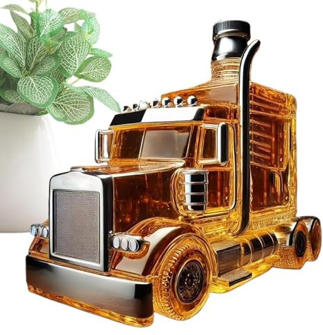 Ruhnjyg Wine Decanter | Half Truck Whiskey Bottle - 375ml Liquor Container Desk Fingure with Stopper for Birthday Home Brunch Wedding Kitchen Bar Hosting Beer Champagne