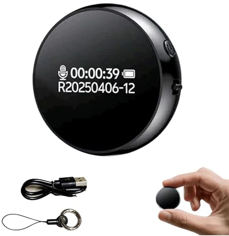 Plyisty Grabadora de Voz de 8 GB con reproducción, Mini grabadora Audio Digital, captación de Sonido panorámica 360°, cancelación Ruido, para conferencias, entrevistas y reuniones