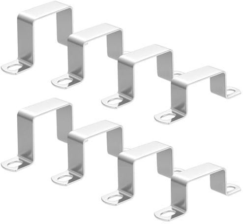 8 Pcs collier de serrage carre pour tubes, collier de serrage pour tube carre, colliers de serrages carrés en acier inoxydable, support de tuyau en U pour canalisation d'eau (25mm, 30mm, 35mm, 40mm)