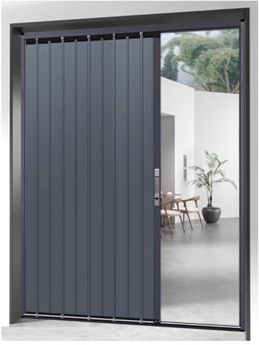 Faltbare Sicherheitstür Aus Schwarzer Aluminiumlegierung, Abschließbar Und Faltbar, Raumteilertür Für Eingangsbereich/Speisekammer/Dachboden, Individuell Anpassbar(Schwarz,110x190cm)